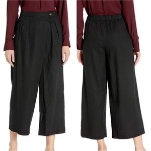 ECI Pleated Linen Blend Trousers Pants Black
